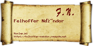 Felhoffer Nándor névjegykártya